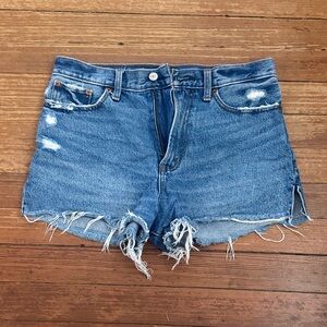 Annie high rise Abercrombie & Fitch Distressed Blue Denim Jean Shorts